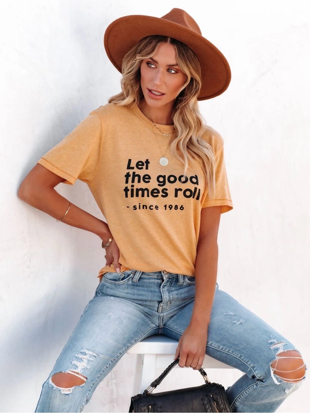 VICI COLLECTION LET THE GOOD TIMES ROLL COTTON BLEND TEE